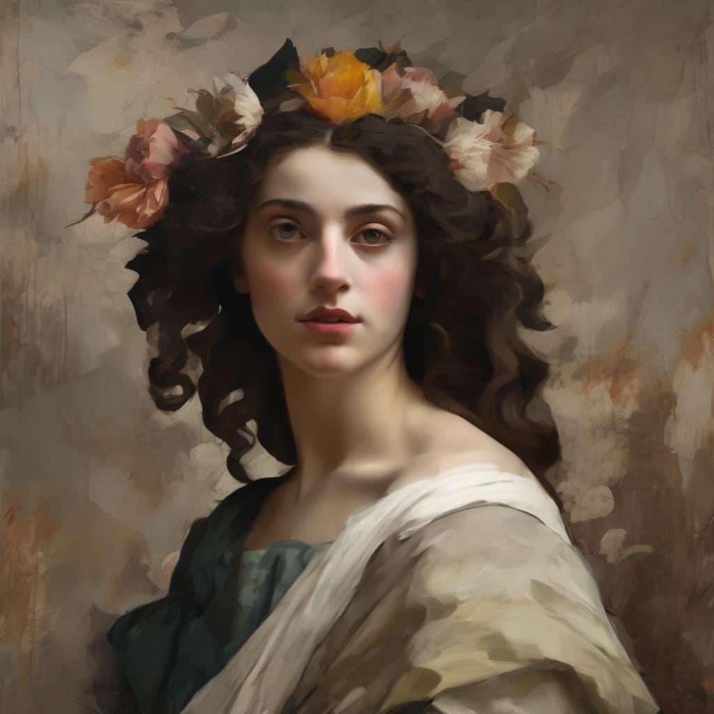 Οπτική τέχνη και ιστορία καλλιτεχνικών ρευμάτων με λουλουδάτη κορώνα και κλασσική πειραματική αισθητική.